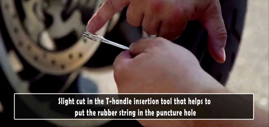 Slight cut in T-handle insertion tool