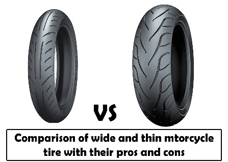 Wide vs thin motorcycle tire with pros and cons