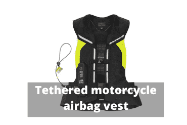 tethered motorcycle airbag vest